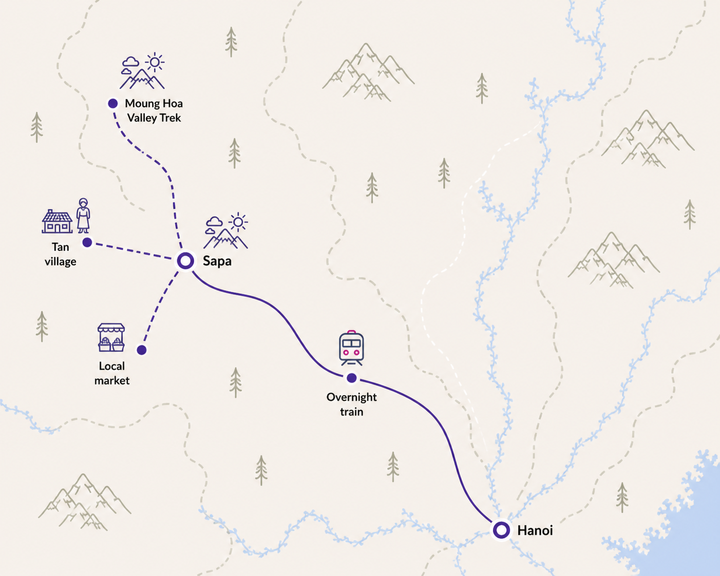 Route map - Sapa Trekking Adventure