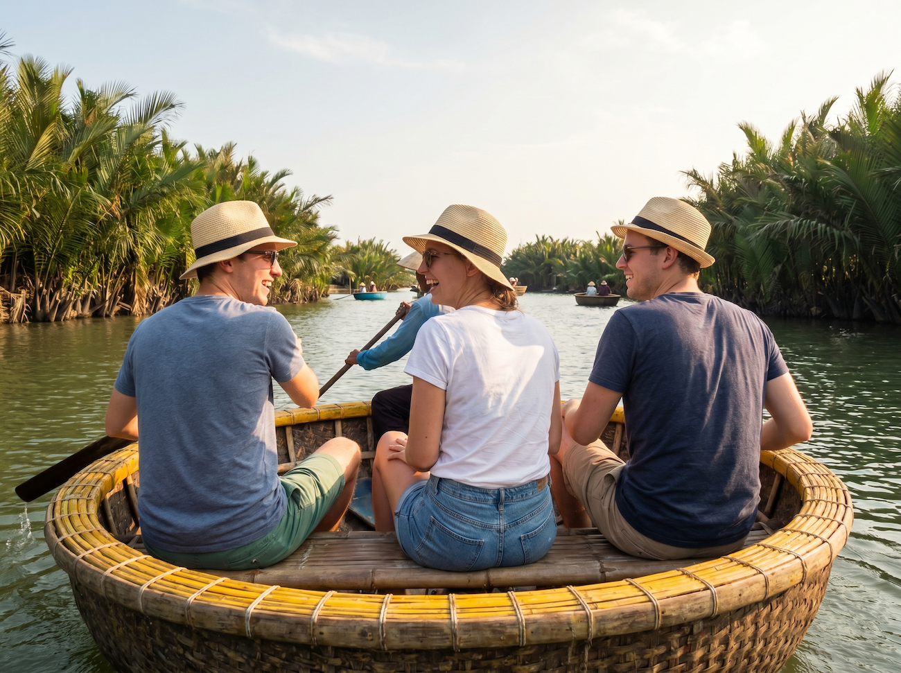 Bay Mau Bamboo basket boat & Cooking Class