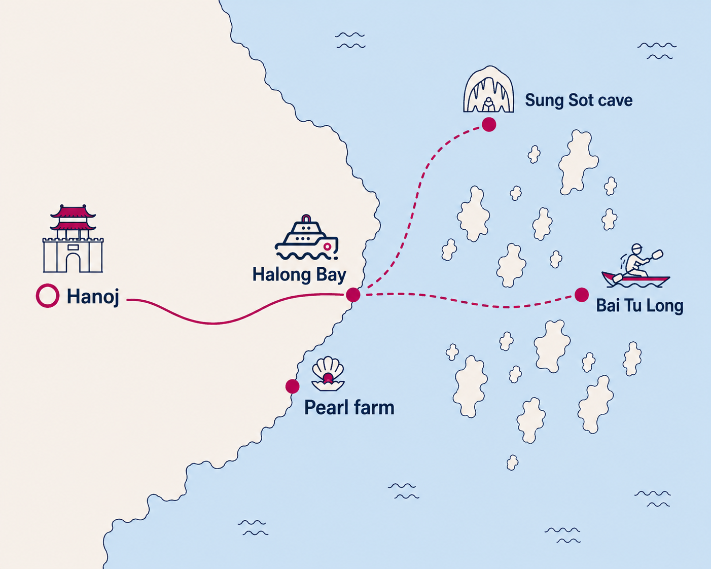 Route map - Ha Long Bay Cruise